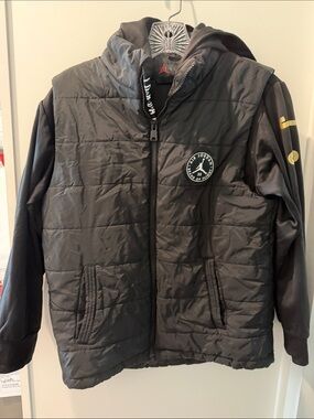 Jordan Black Quilted Hooded Puffer